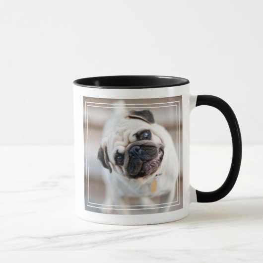 Mops-Kopfneigung Tasse (Rechts)