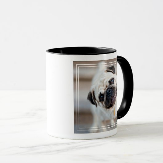 Mops-Kopfneigung Tasse (VorderseiteRechts)