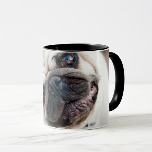 Mops-Kopfneigung Tasse (VorderseiteRechts)