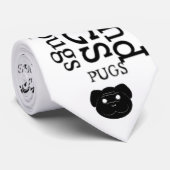 Mops-Krawatte mit Mopsikone Krawatte (Gerollt)