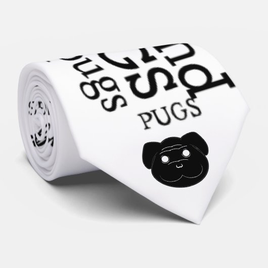 Mops-Krawatte mit Mopsikone Krawatte (Gerollt)