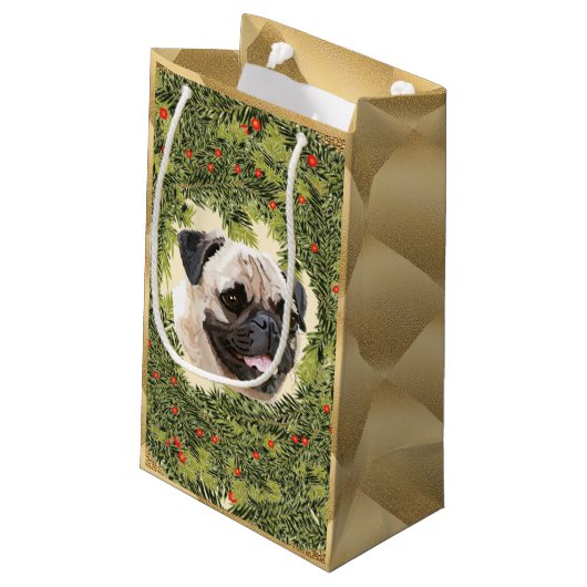 Mops Kreath Kleine Geschenktüte (Rückseite Schrägansicht)