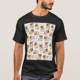Mops Kunst Möpse Welpe lustig süße Hunde T-Shirt