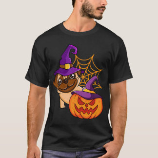 Mops Kürbis Halloween T-Shirt