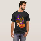 Mops Kürbis Halloween T-Shirt (Vorne ganz)
