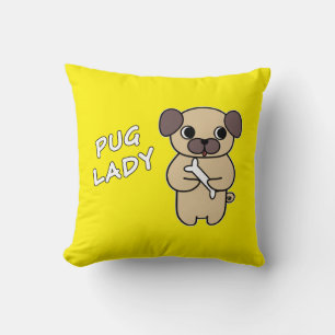 MOPS LADY - Hellgelb Kissen