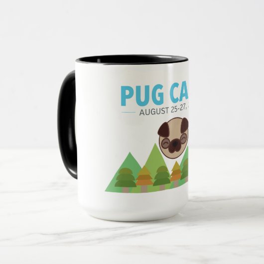 Mops-Lager-Kaffee-Tee Tasse (Vorderseite Links)
