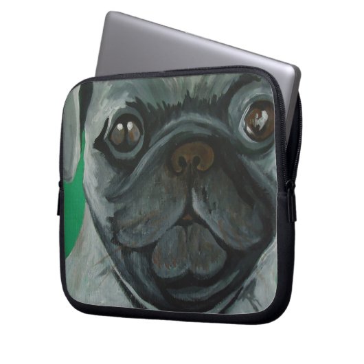 Mops Laptopschutzhülle (Vorderseite Links)