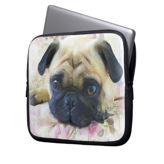 Mops Laptopschutzhülle (Vorderseite Links)