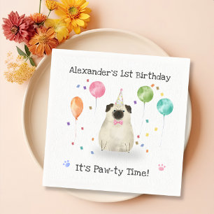 Mops Lasse Geburtstagsparty Serviette