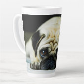 Mops Latte Tasse (Linke Ecke)