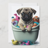 Mops Leben: Ein Abenteuer in der Badewanne Einladung (Vorderseite)