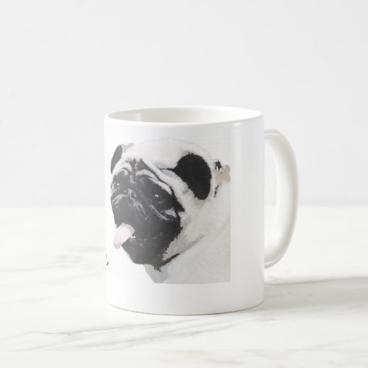 Mops-Leben Kaffeetasse (VorderseiteRechts)