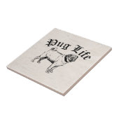 Mops-Leben-lustiger Hundegangster Fliese (Seite)