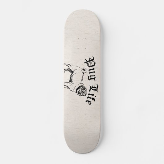 Mops-Leben-lustiger Hundegangster Skateboard (Vorderseite)