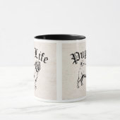 Mops-Leben-lustiger Hundegangster Tasse (Zentrum)