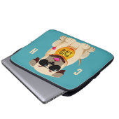 Mops-Leben-Name- u. -farblaptophülsen Laptopschutzhülle (Vorne Knopf)