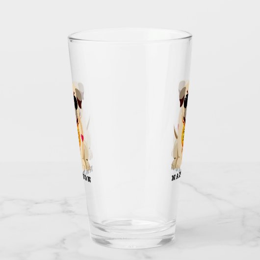 Mops-Leben-Nameliterglas Glas (Rechts)