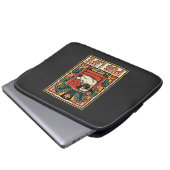 Mops Leben Retro-Folk-Art-Hund Laptopschutzhülle (Vorne Knopf)