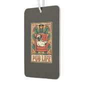 Mops Leben Retro-Folklore-Kunst Hund Autolufterfrischer (Links)