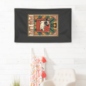 Mops Leben Retro-Folklore-Kunst Hund Banner (Insitu)