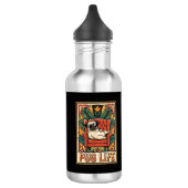 Mops Leben Retro-Folklore-Kunst Hund Edelstahlflasche (Links)
