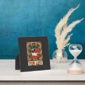 Mops Leben Retro-Folklore-Kunst Hund Fotoplatte (InSitu)