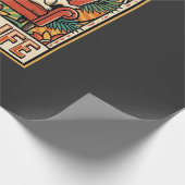Mops Leben Retro-Folklore-Kunst Hund Geschenkpapier (Ecke)