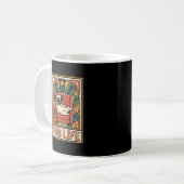 Mops Leben Retro-Folklore-Kunst Hund Kaffeetasse (Vorderseite Links)