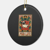 Mops Leben Retro-Folklore-Kunst Hund Keramik Ornament (Links)