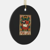 Mops Leben Retro-Folklore-Kunst Hund Keramik Ornament (Rechts)