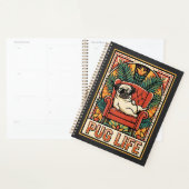 Mops Leben Retro-Folklore-Kunst Hund Planer (Anzeige)