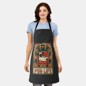 Mops Leben Retro-Folklore-Kunst Hund Schürze (Getragen)