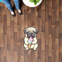 Mops leckendes Eis