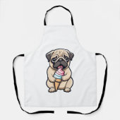 Mops leckendes Eis Schürze (Vorderseite)