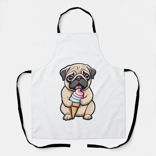 Mops leckendes Eis Schürze (Vorderseite)
