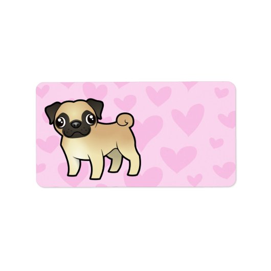 Mops Liebe Adressaufkleber (Vorne)