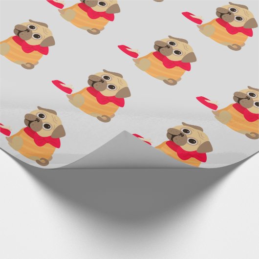 Mops Liebe bezaubernder Mops Hund Geschenkpapier (Ecke)