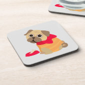 Mops Liebe bezaubernder Mops Hund Getränkeuntersetzer (Linke Seite)