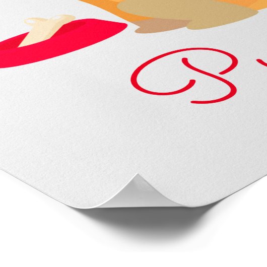 Mops Liebe bezaubernder Mops Hund Poster (Ecke)