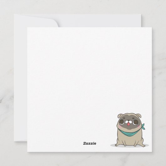 Mops Liebe Feiertagskarte (Rückseite)