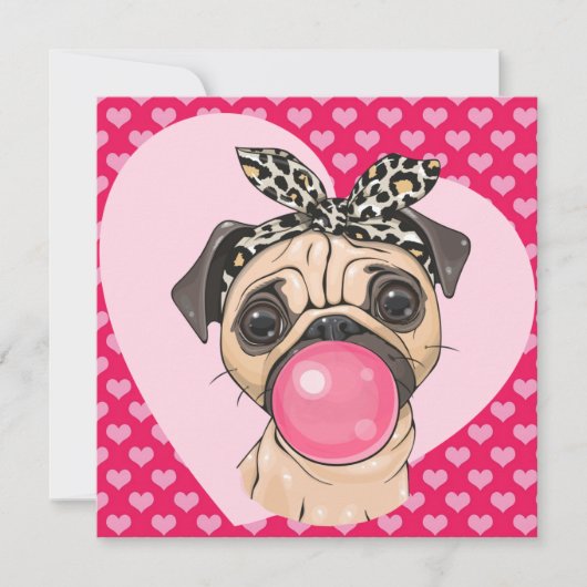 Mops Liebe Feiertagskarte (Vorderseite)