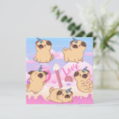Mops Liebe Feiertagskarte (Stehend Vorderseite)