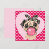 Mops Liebe Feiertagskarte (Vorne/Hinten)