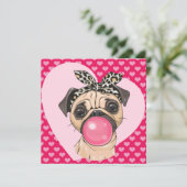 Mops Liebe Feiertagskarte (Stehend Vorderseite)