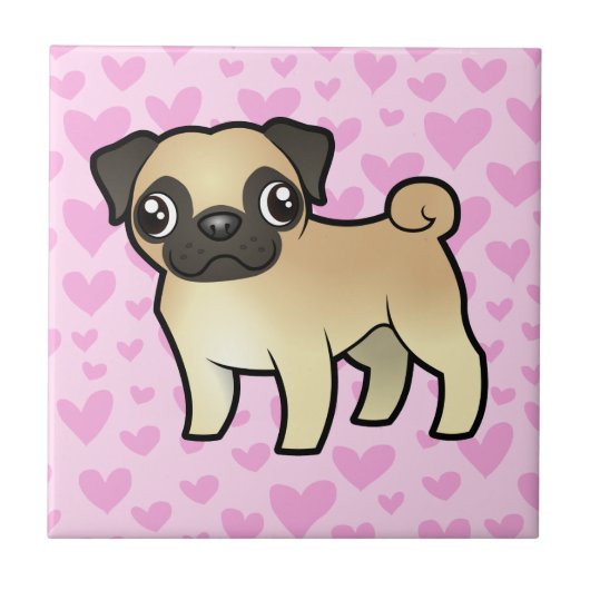 Mops-Liebe Fliese (Vorderseite)