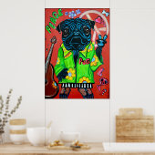 Mops Liebe Friedensplakat Poster (Küche)