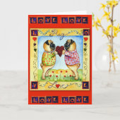 Mops Liebe Grußkarten Karte (Gelbe Blume)