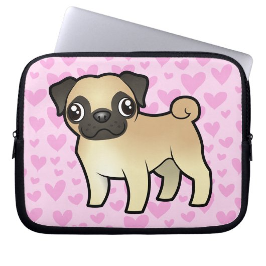 Mops-Liebe Laptopschutzhülle (Vorderseite)