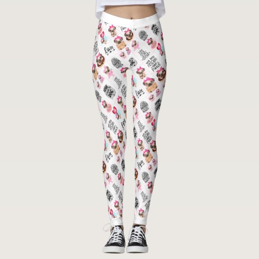 Mops Liebe Leggings (Vorderseite)